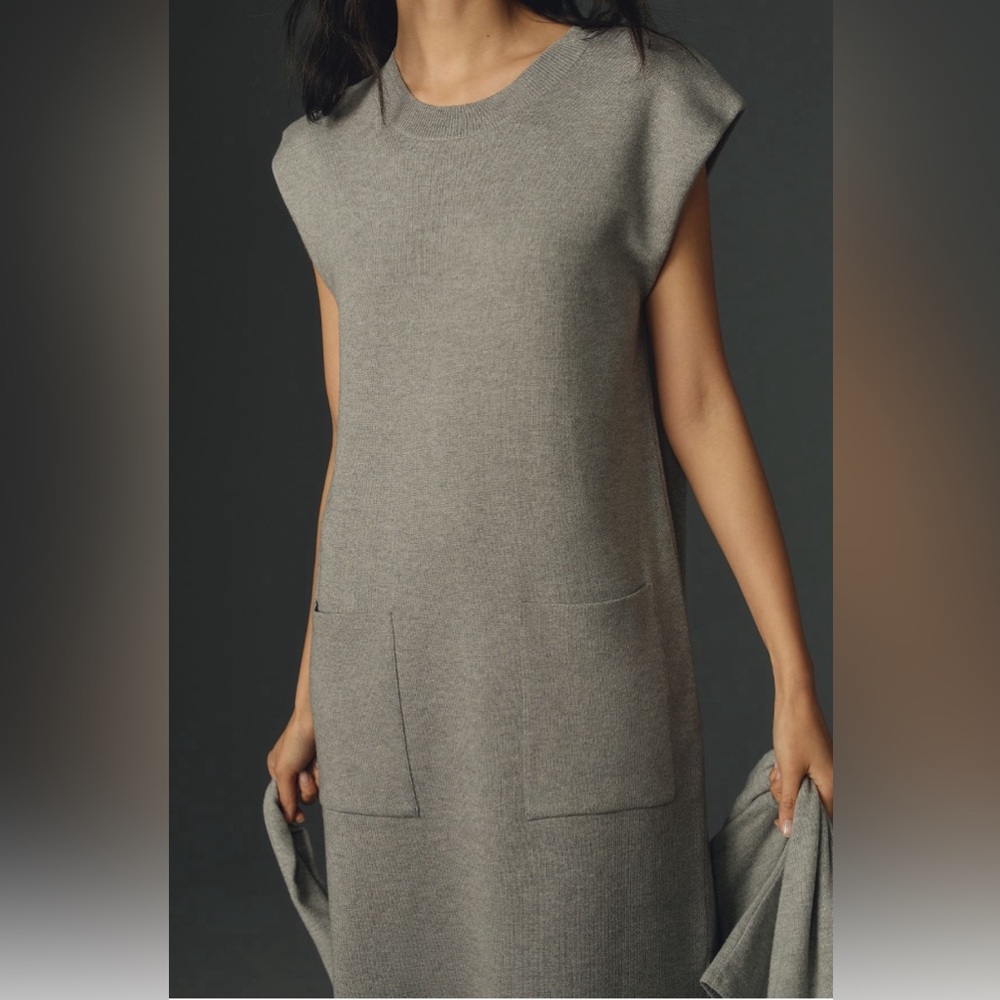 ✨ Anthropologie Sleeveless Column Midi Dress Sz S - Picture 6 of 6